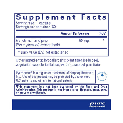 Pure Encapsulations Pycnogenol 50mg 60 Capsules