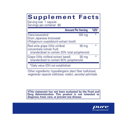 Pure Encapsulations Resveratrol EXTRA 60 Capsules