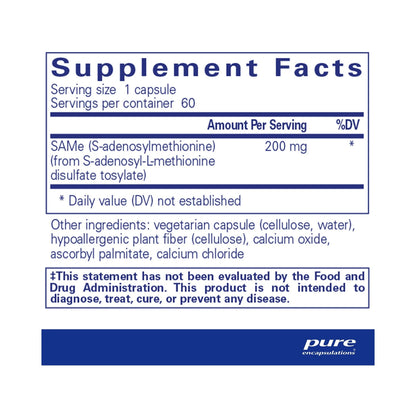 Pure Encapsulations SAMe (S-Adenosylmethionine) 60 Capsules