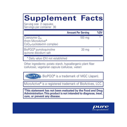 Pure Encapsulations SR-CoQ10 with PQQ 60 Capsules