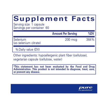 Pure Encapsulations Selenium (citrate) 60 Capsules