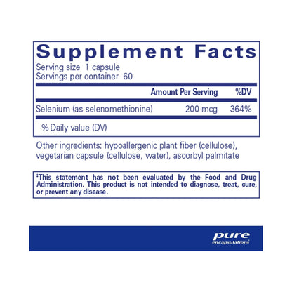 Pure Encapsulations Selenium (selenomethionine) 60 Capsules