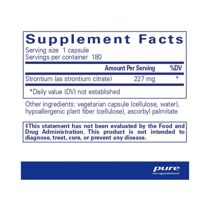 Pure Encapsulations Strontium (citrate) 180 Capsules