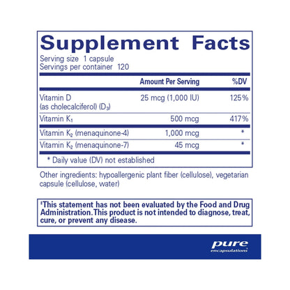 Pure Encapsulations Synergy K 120 Capsules