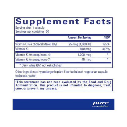Pure Encapsulations Synergy K 60 Capsules