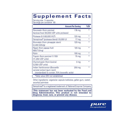 Pure Encapsulations Systemic Enzyme Complex 180 Capsules