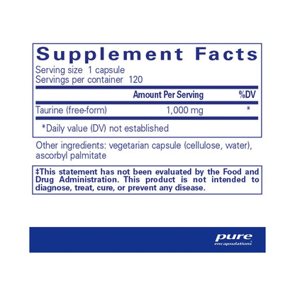 Pure Encapsulations Taurine 1,000mg 120 Capsules
