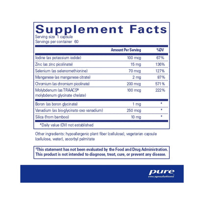 Pure Encapsulations Trace Minerals 60 Capsules