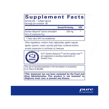 Pure Encapsulations Ubiquinol-QH 200mg 60 Capsules
