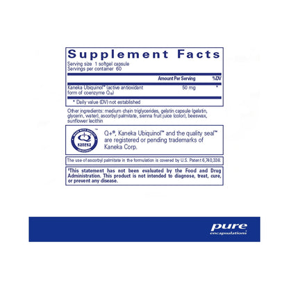 Pure Encapsulations Ubiquinol-QH 50mg 60 Capsules