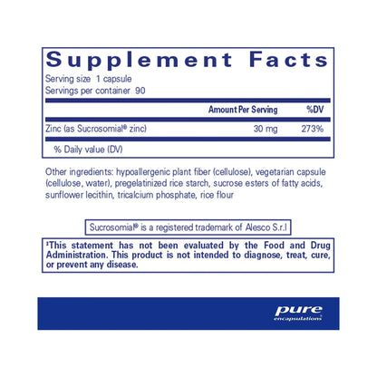 Pure Encapsulations UltraZin Zinc 90 Capsules