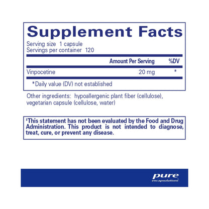 Pure Encapsulations Vinpocetine 20mg 120 Capsules
