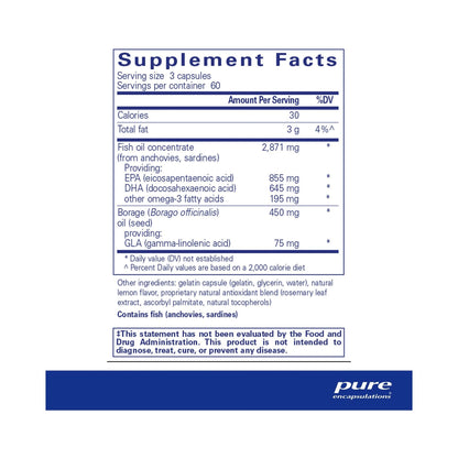Pure Encapsulations VisionPro EPA/DHA/GLA 180 Capsules