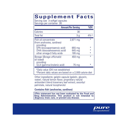 Pure Encapsulations VisionPro EPA/DHA/GLA 90 Capsules
