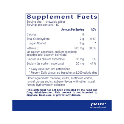 Pure Encapsulations Vitamin C Chewables 60 Chewable Tablets