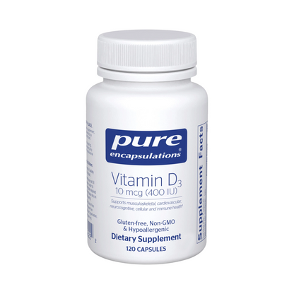 Pure Encapsulations Vitamin D3 10 mcg (400 IU) 120 Capsules