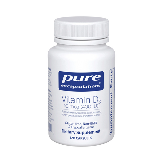 Pure Encapsulations Vitamin D3 10 mcg (400 IU) 120 Capsules