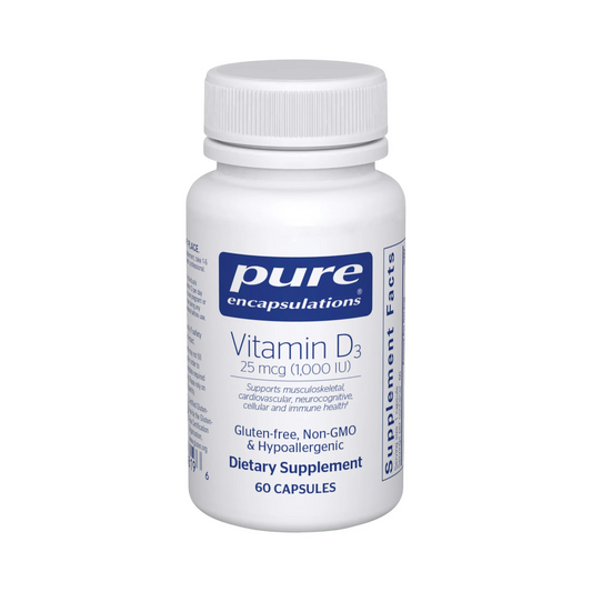 Pure Encapsulations Vitamin D3 25 mcg (1,000 IU) 60 Capsules