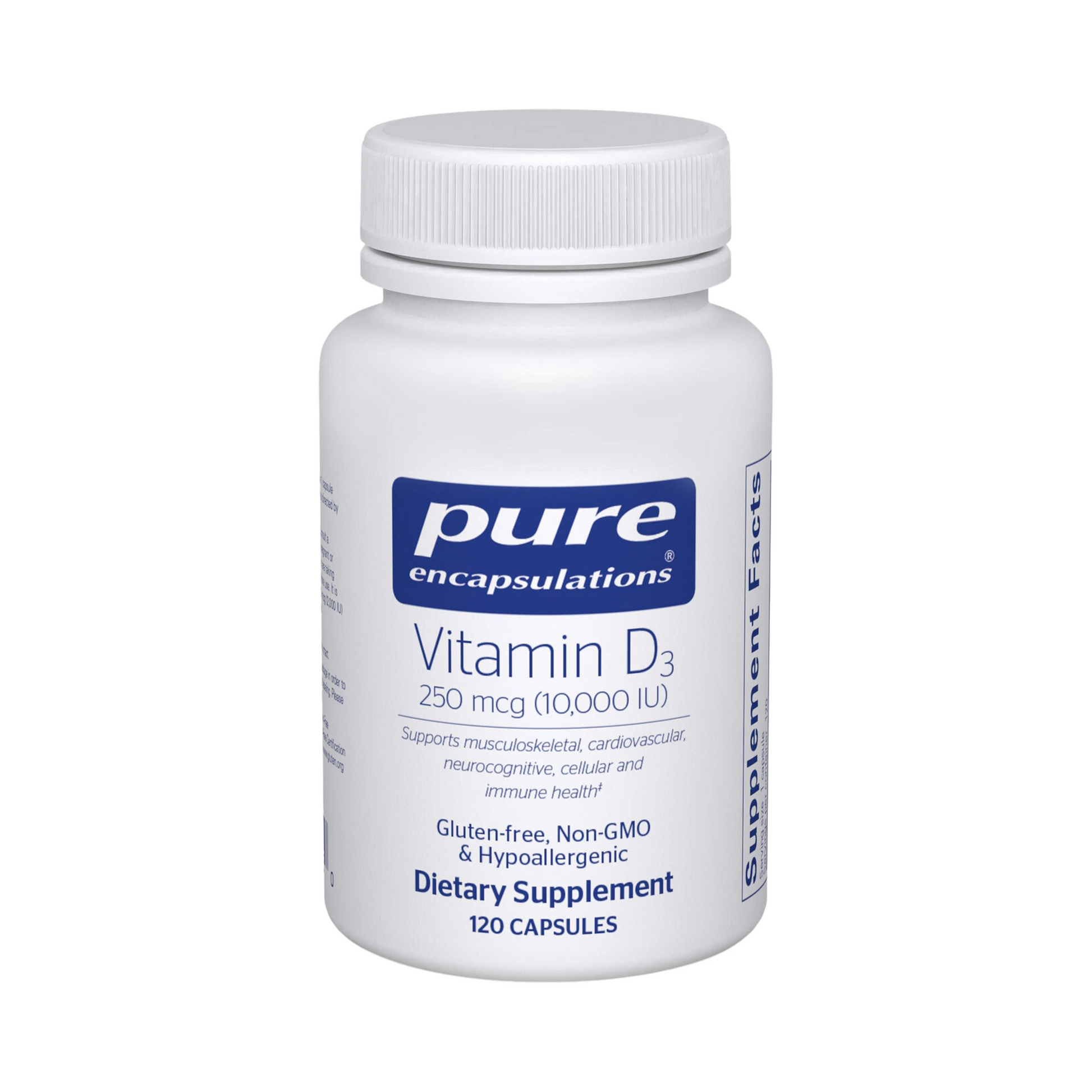 Pure Encapsulations Vitamin D3 250 mcg (10,000 IU) 120 Capsules