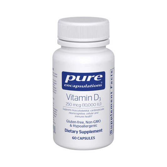 Pure Encapsulations Vitamin D3 250 mcg (10,000 IU) 60 Capsules