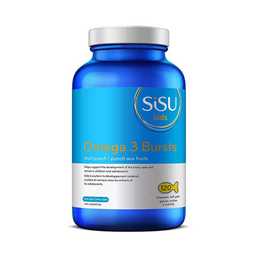 Sisu Kids Omega 3 Bursts Fruit Punch 120 Chewable Softgels