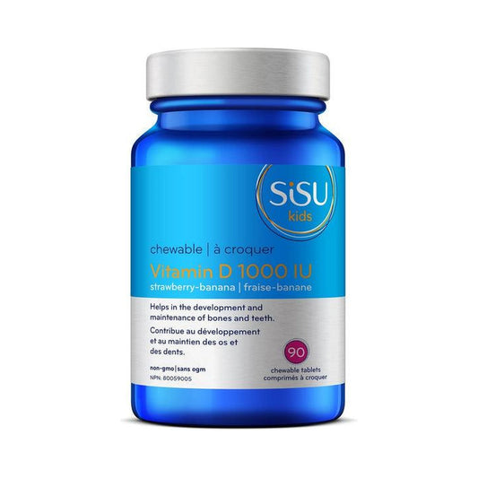 Sisu Kids Vitamin D3 1,000IU Strawberry Banana 90 Tablets