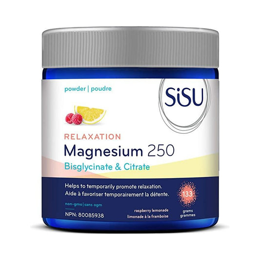 Sisu Magnesium 250 Relaxation Blend Powder Raspberry Lemonade 133g