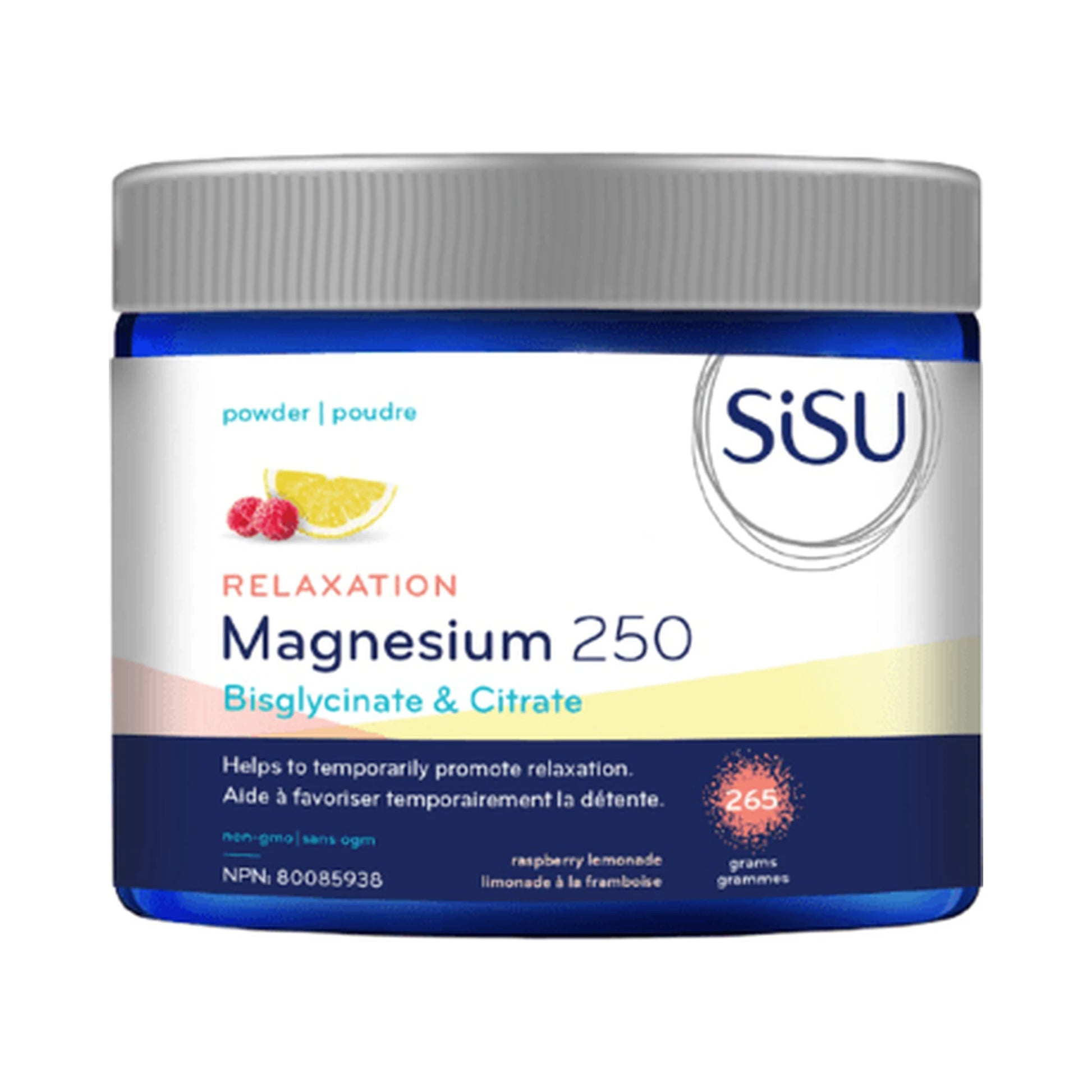 Sisu Magnesium 250 Relaxation Blend Powder Raspberry Lemonade 265g