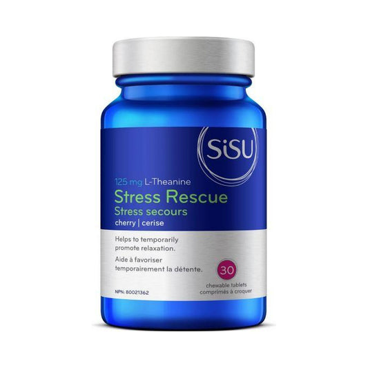 Sisu Stress Rescue 125mg L-Theanine Cherry 30 Chewable Tablets