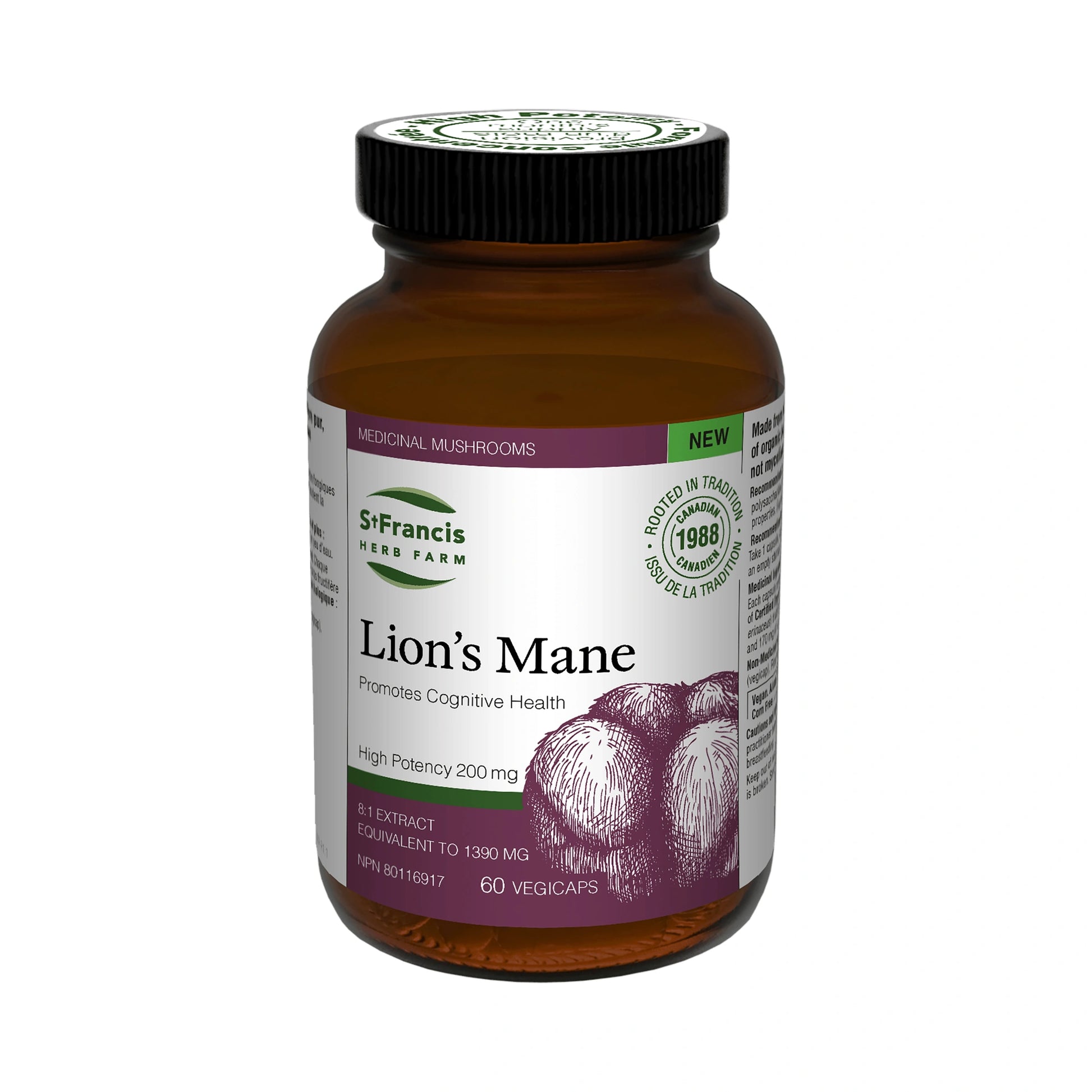 St. Francis Lion's Mane 8:1 Extract 60 Capsules