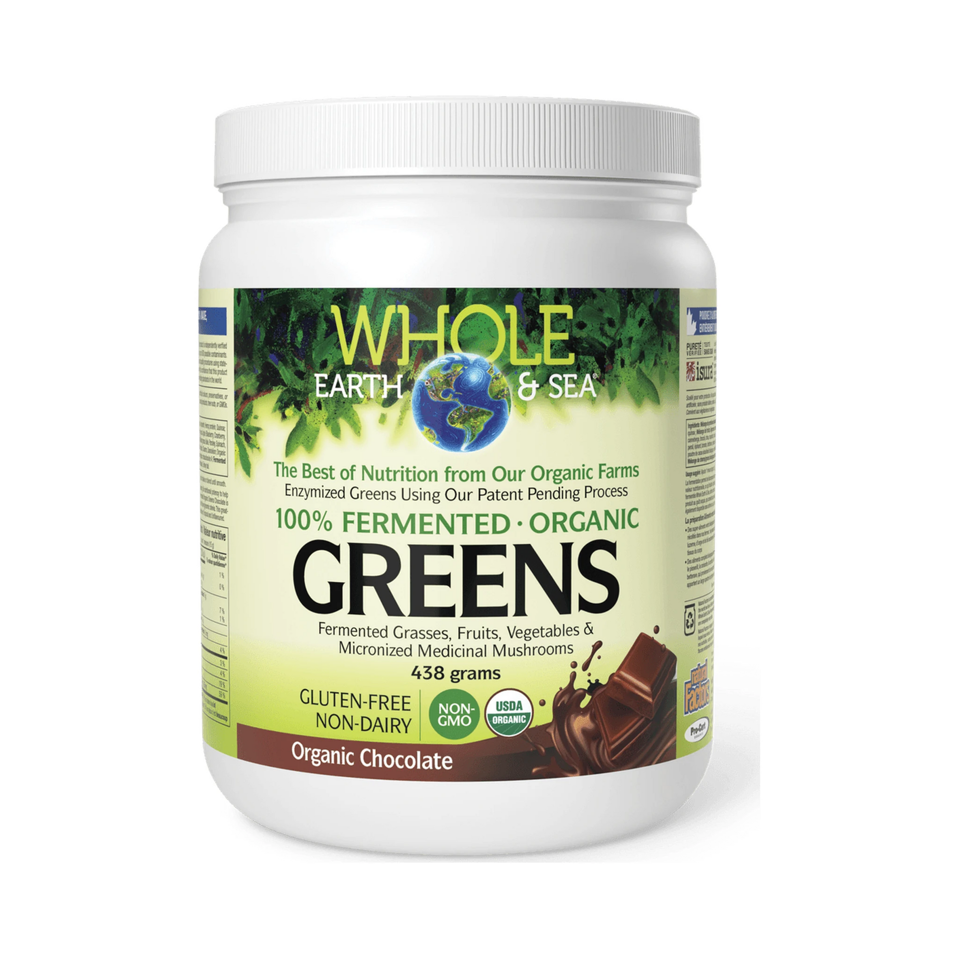 Whole Earth & Sea Fermented Organic Greens Organic Chocolate 438g