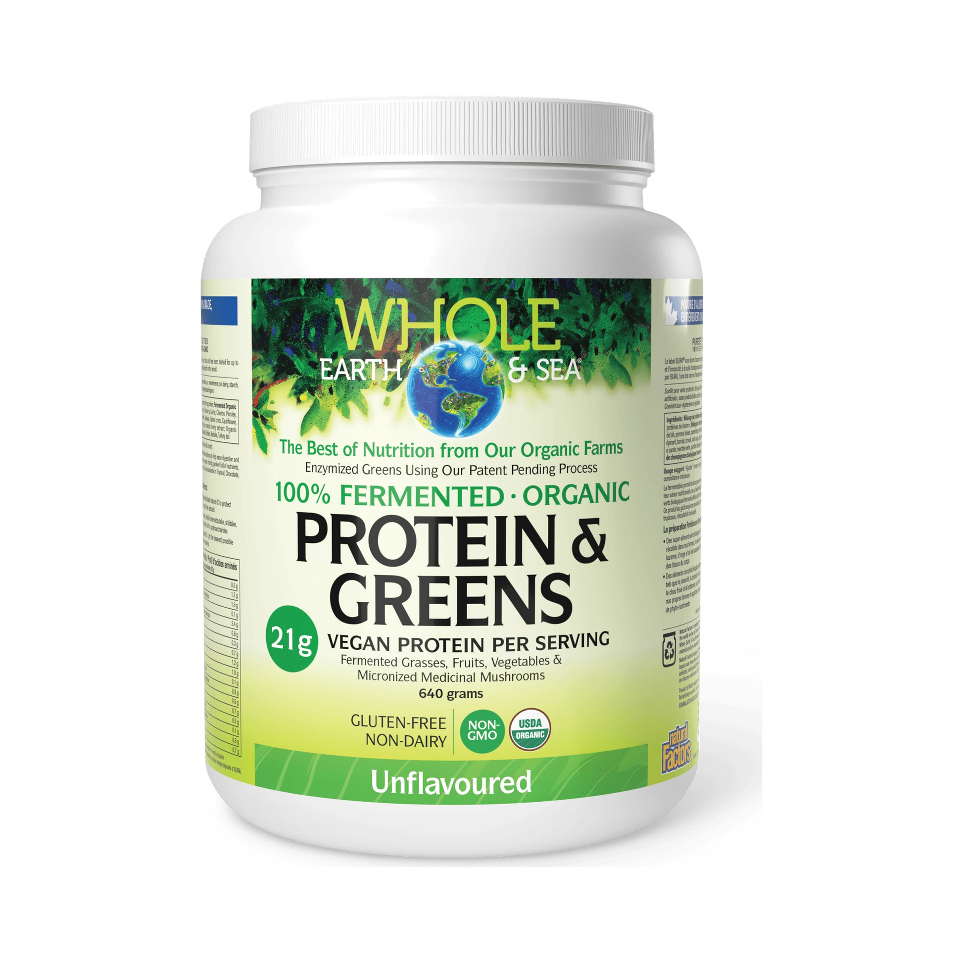 Whole Earth & Sea Fermented Organic Protein & Greens Unflavoured 640g
