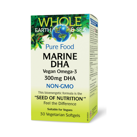 Whole Earth & Sea Marine DHA Vegan Omega-3 30 Veg Softgels