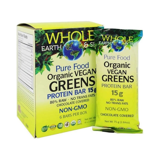 Whole Earth & Sea Organic Vegan Greens Protein Bar 6 Pack 450g