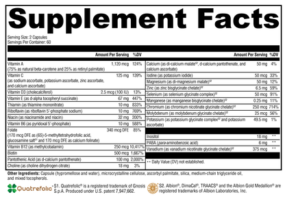 Xymogen ActivNutrients without Copper & Iron 120 Capsules