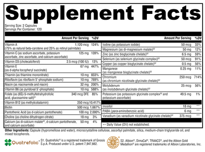 Xymogen ActivNutrients without Iron 240 Capsules
