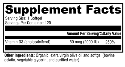 Xymogen D3 2000 120 Softgels