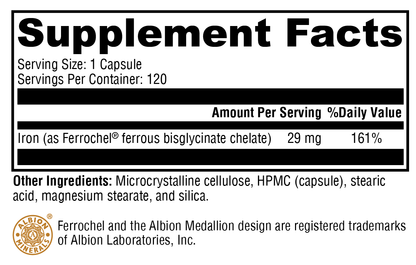 Xymogen Iron Glycinate 120 Capsules