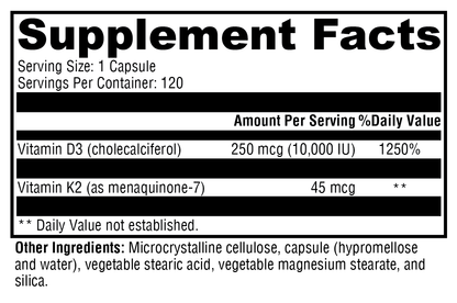 Xymogen K2-D3 10,000 120 Capsules