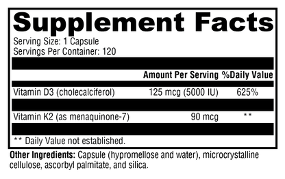 Xymogen K2-D3 5000 120 Capsules