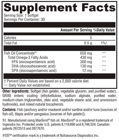 Xymogen Omega 3 BasiX 30 Softgels