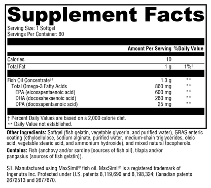 Xymogen Omega MonoPure 1300 EC 60 Softgels