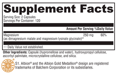 Xymogen OptiMag 125 240 Capsules