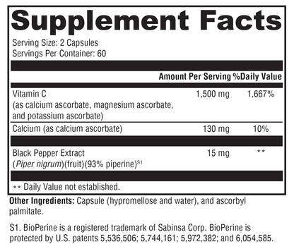 Xymogen Xcellent C 120 Capsules