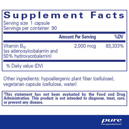 Pure Encapsulations Adenosyl/Hydroxy B12 90 Capsules