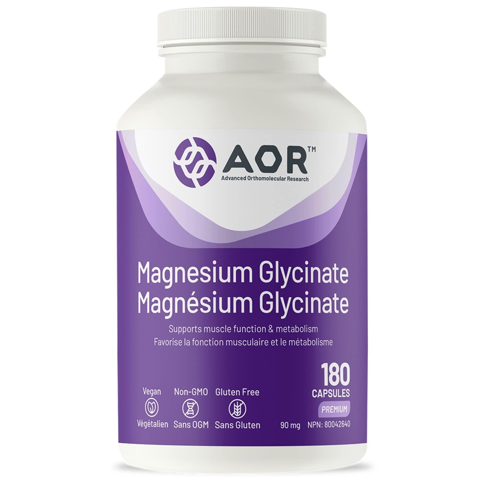 AOR Magnesium Glycinate 180 Capsules - Wellness Supplement
