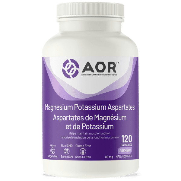 AOR Magnesium/Potassium Aspartates 120 Capsules - Wellness Supplement
