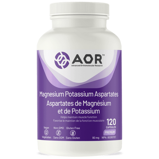 AOR Magnesium/Potassium Aspartates 120 Capsules - Wellness Supplement