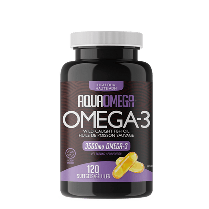 AquaOmega Omega-3 High DHA 120 Softgels - Wellness Supplement
