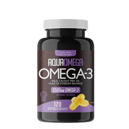 AquaOmega Omega-3 High DHA 120 Softgels - Wellness Supplement